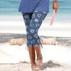 Women Summer Casual Cropped Trousers Skinny Leggings Elastic Waist Cycling Shorts Printed Vacation Pants
