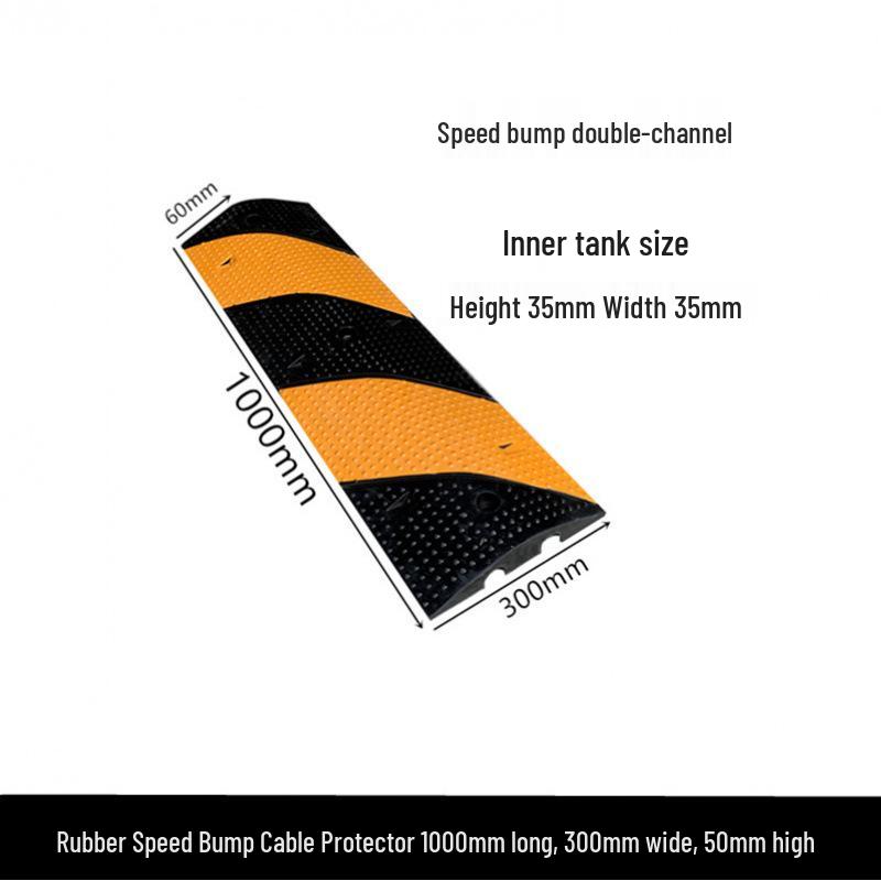 Rubber Cable Trunking Speed Bump - PVC Indoor/Outdoor Cable Protection Channel Cover