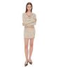 TOOMUCHTAX Floral Motif Layered Skirt Beige
