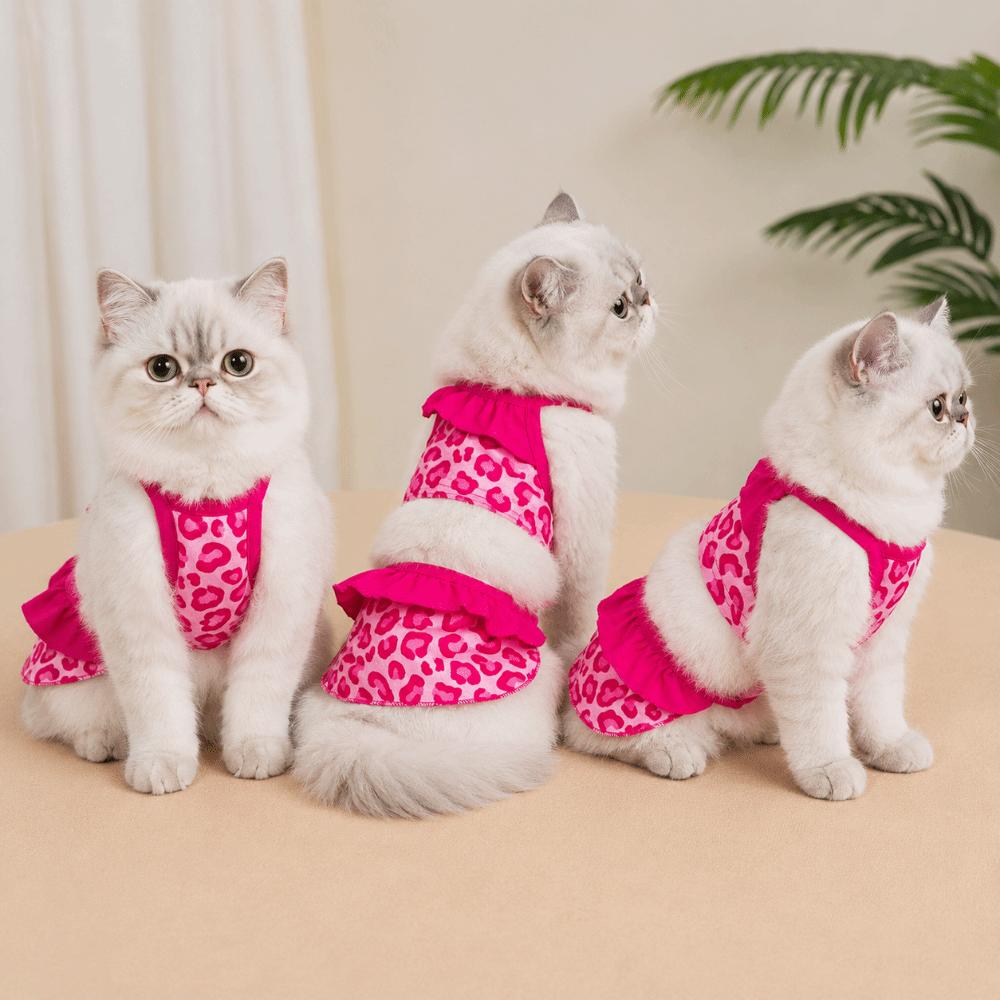 Thin Cat Dog Swimsuit Vest Leopard Print Pet Slip Dress Unique Dog Bikini Skirt  Summer