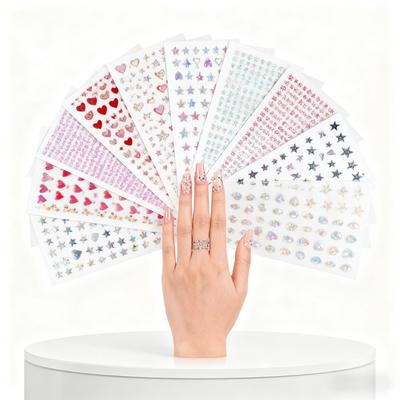 No Tóxico 10 Piezas Mezcla Diseño Aleatorio Elegante Francesa Geométricos Calcomanías para Uñas Set de Pegatinas para Uñas