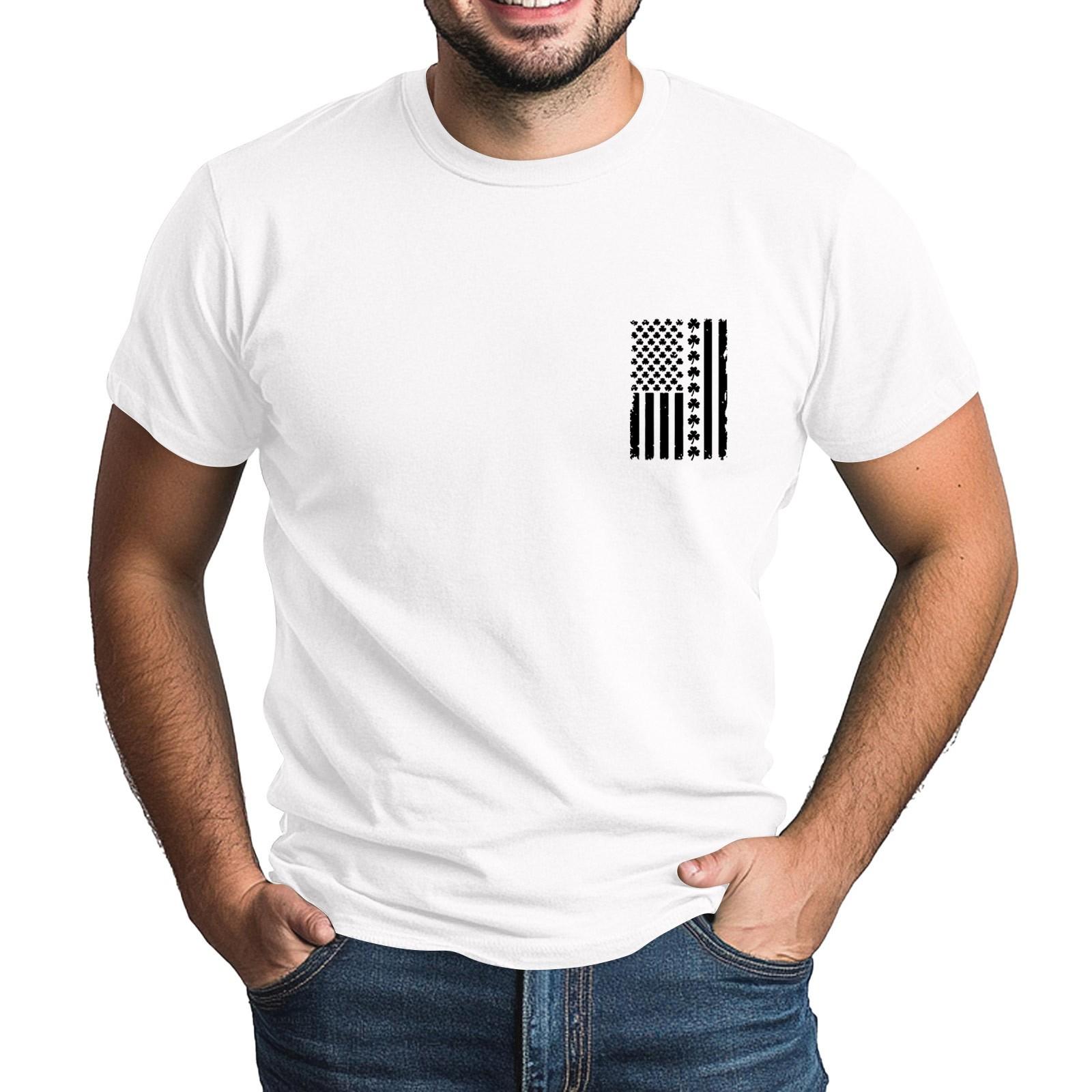 

улица. Футболка Patrick s Adult Green с круглым вырезом и короткими рукавами, с принтом в виде трех листьев зеленого цвета L армия зеленый