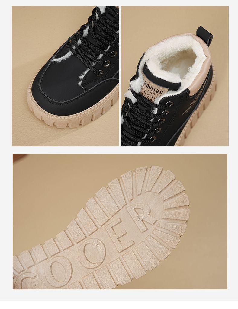 Pantofi de iarnă din bumbac pentru femei din nord-est: Ghete scurte confortabile, căptușite cu catifea, îngroșate, rezistente la frig pentru temperaturi extreme de -40°C, protecție din blană și zăpadă.