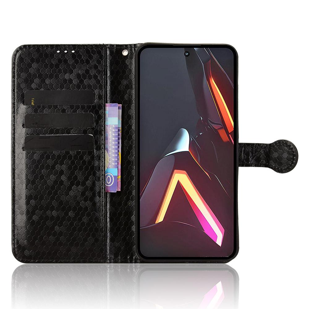 For ZTE nubia Neo 3 GT 5G Wallet Case Dot Pattern Imprint PU Leather Phone Cover with Wrist Strap