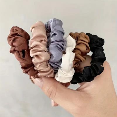 6 pezzi eleganti cerchietti per capelli multicolore per intestino tenue da donna, tinta unita, elastici, comodi, arricciati, cerchietti per capelli