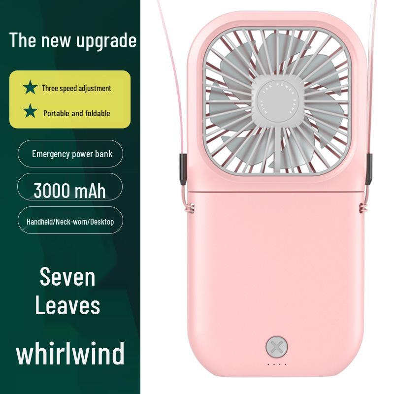 Rechargeable Portable Neck Fan with Ice Pack Neck-Hanging Fan