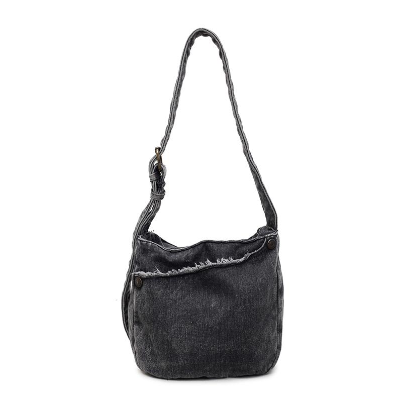 

Джинсовая сумка Женская сумка через плечо Повседневная Вместительная сумка на плечо чёрный