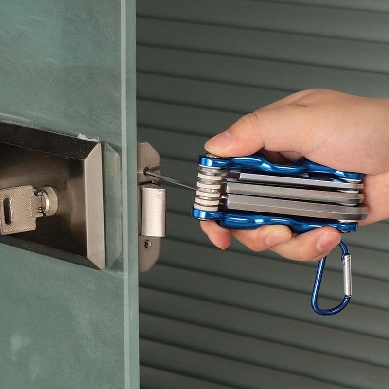 Folding Portable Hexagonal Wrench Set Metal Metric Chave Allen Key Hex Screwdriver Wrenches Hand Tool Repair Tools