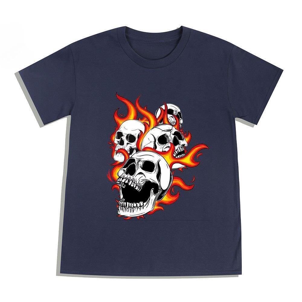 Black Skull Harajuku Style Loose Mens and Womens Genteel Gothic TShirt Short Sleeve Shirt