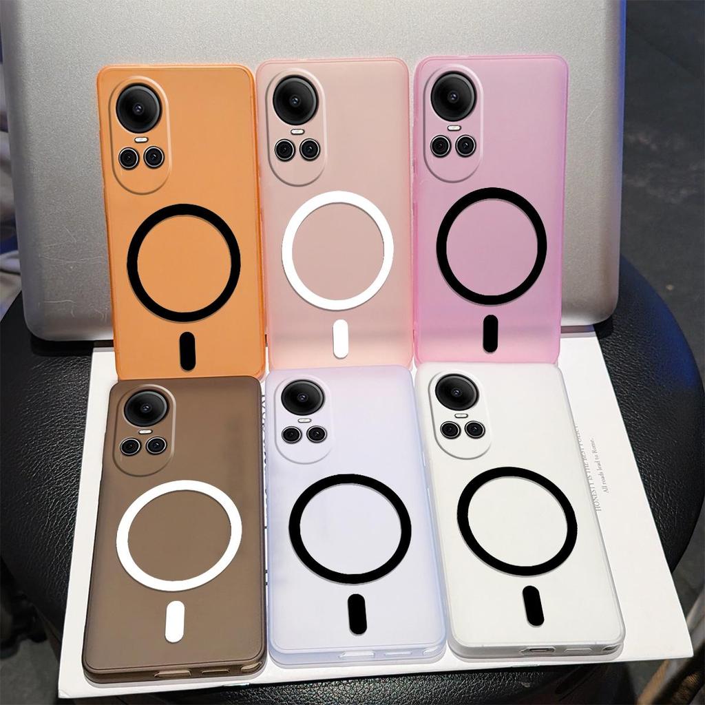 Frosted Semi Clear Magnetic Phone Case for OPPO Reno10pro 5G,Reno10 5G Soft TPU Shockproof Cover