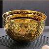 New Stainless Steel Hammer Point Fruit Bowl Salad Plate Egg Pot Thickened Baking Mixing Cooking Bowl Creative Decoration Bar KTV