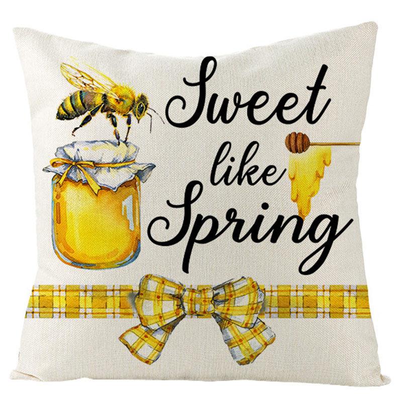 Pillow Farm Sunflower Pillow Cover Happy Summer Thanksgiving Car Waist Support Cushion Home Pillow Cover