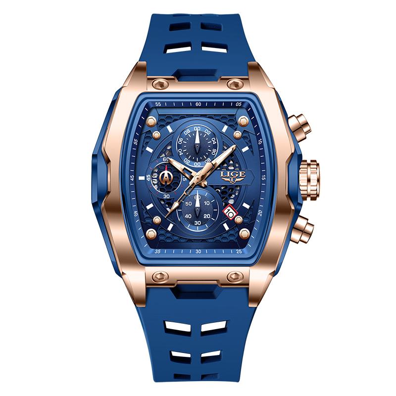 New Military Watches For Men Luxury Silicone Sport Square Chronograph Watch Fashion Business Waterproof Quartz Wristwatch
