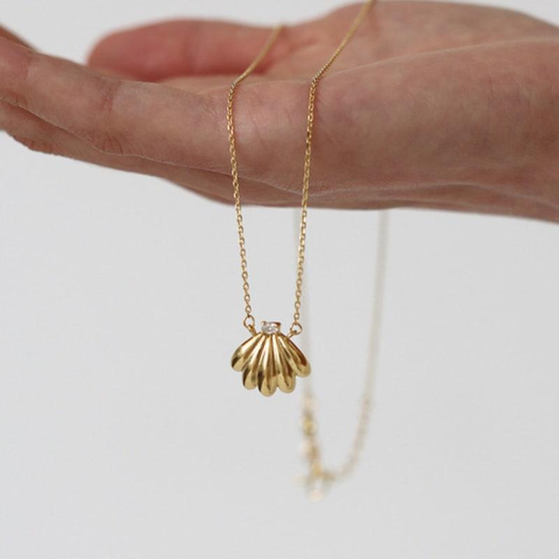 

eveningbell [silver925] Bada oval necklace (gold) Gold (18k gold plating)