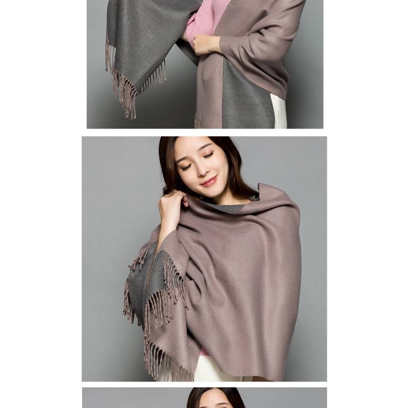 Soft Faux Cashmere Double Sided Scarf Women Fashion Winter Warm Shawl