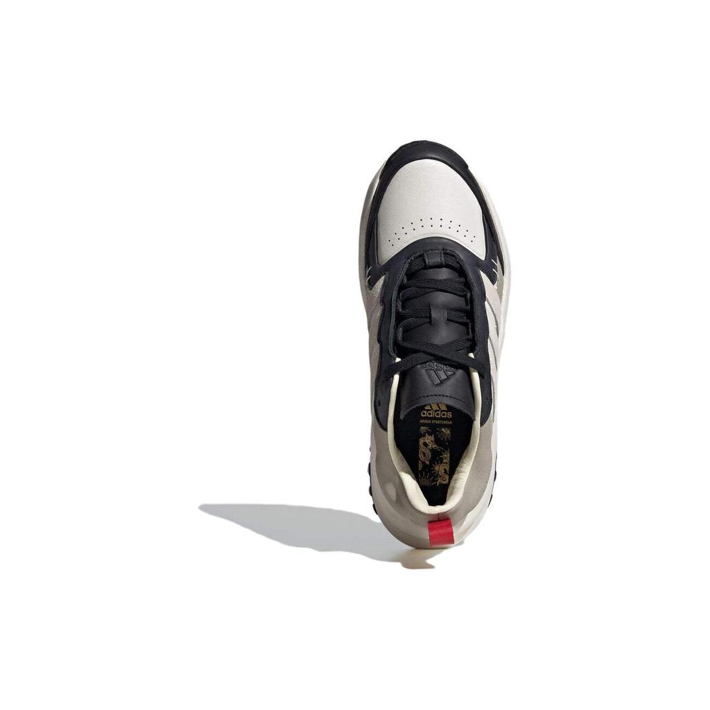 Adidas Maxxwavy Leather Comfortable Versatile Low-Top Dad Shoes Unisex Sneakers White Black Gray IF9267