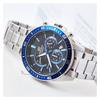 Casio EDIFICE Fashionable Classic One-Touch Tri-Fold Clasp 1/10 Stopwatch Mineral Glass 100 Meters Waterproof Quartz Movement Stainless EFV-620D-1A2V