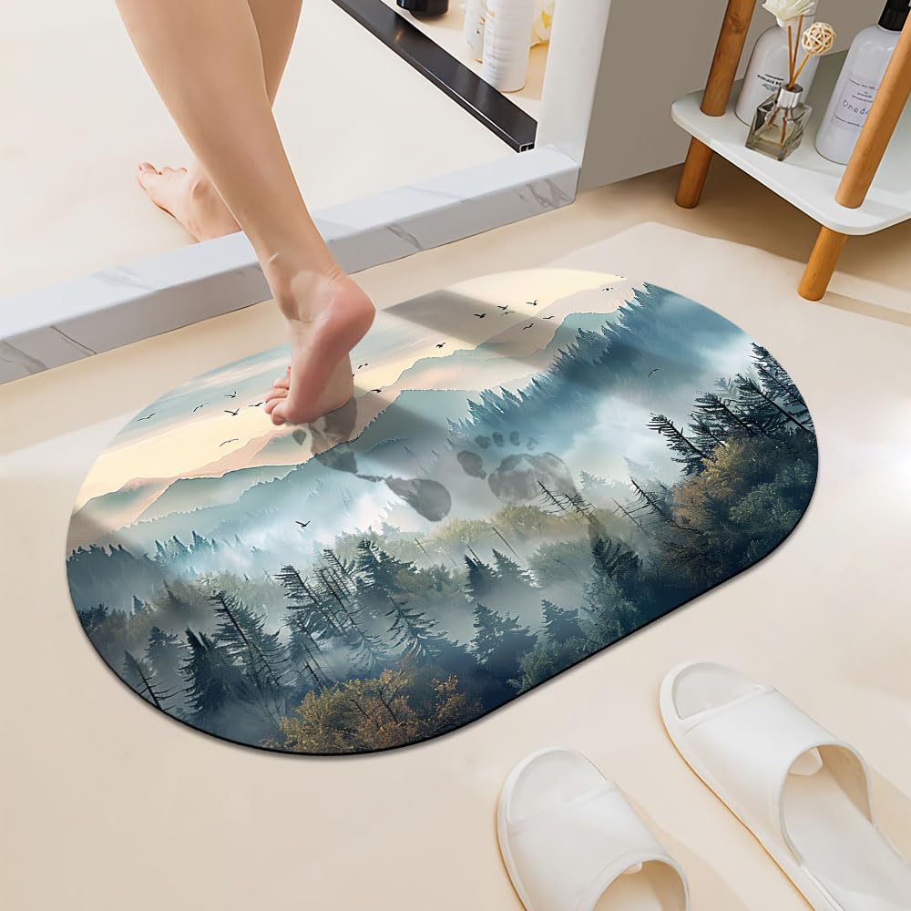 

Diatom mud bathroom floor mat, bath room absorbent mat, bathroom door, bathroom, toilet quick-drying non-slip foot mat 40x60cm15.7x23.6in