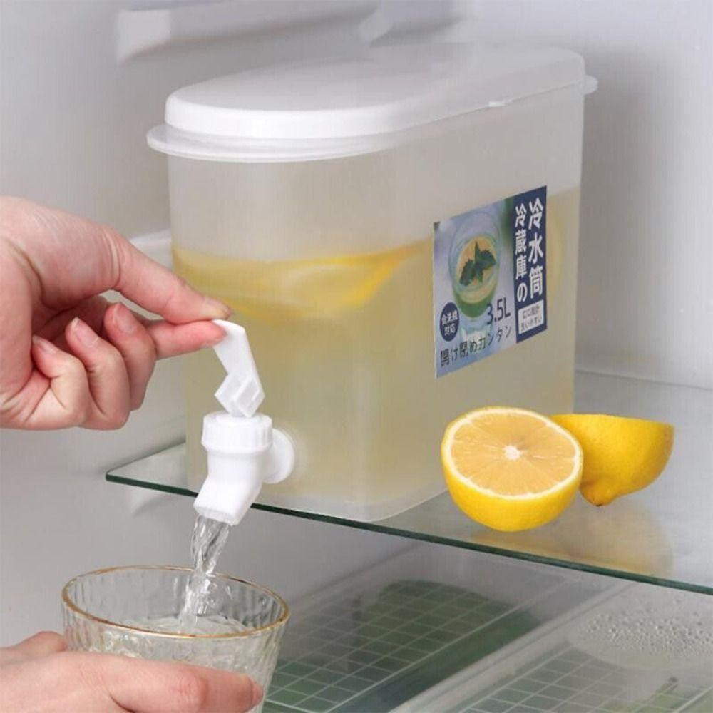 Plastic Cold Water Jug Convenient Cold Water Container 3.5L Drink Water Kettle With Tap Fruit Teapot Refrigerator