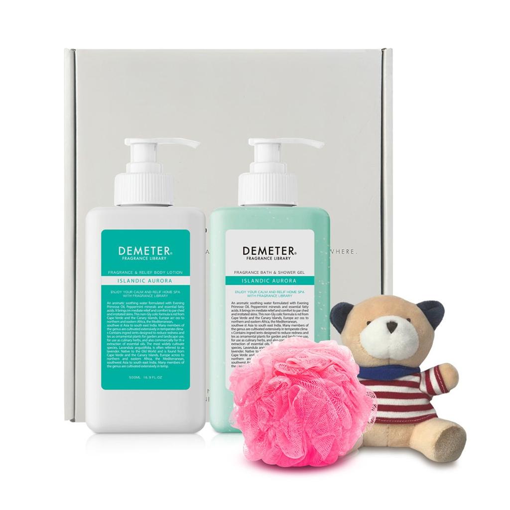 Icelandic Aurora Body Gift Set (Lotion + Wash + Character Bear + Shower Ball)
