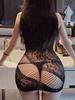 Romance Sexy Fishnet Dress Sheer Lace Bodysuit Erotic Lingerie Set Women Bodycon Underwear