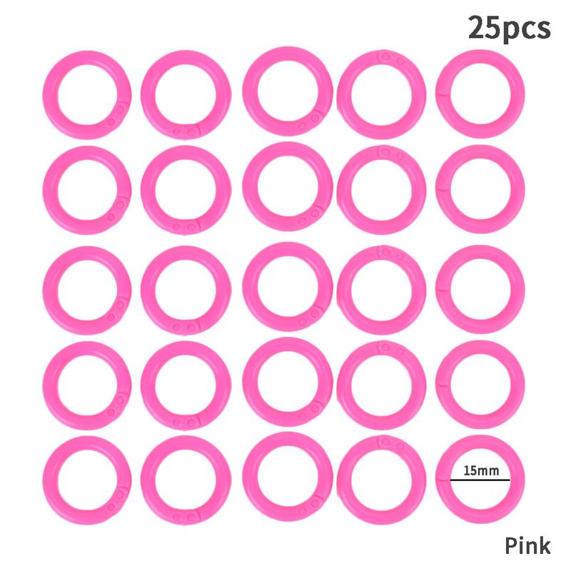 25Pcs Plastic Ring Binder Diy Albums Loose-Leaf Book Hoop Opening Binding Supply