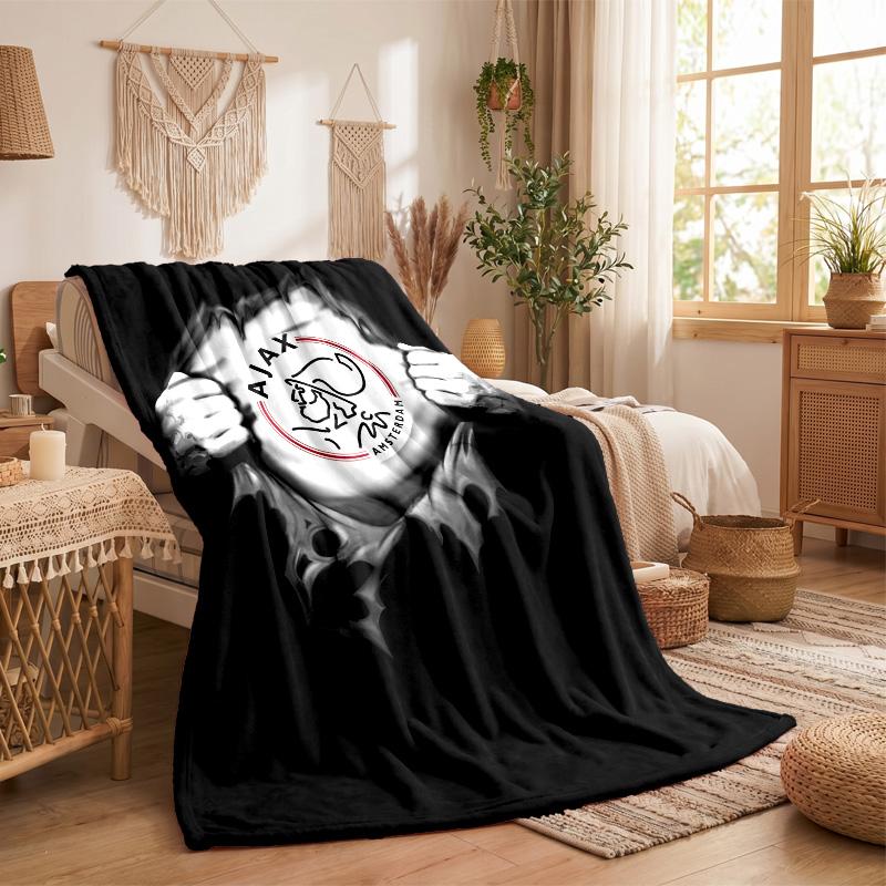 Ajax Amsterdam Print Flannel Blanket Soft Warm Sofa Bed Throw Blanket For Home Office Bedroom