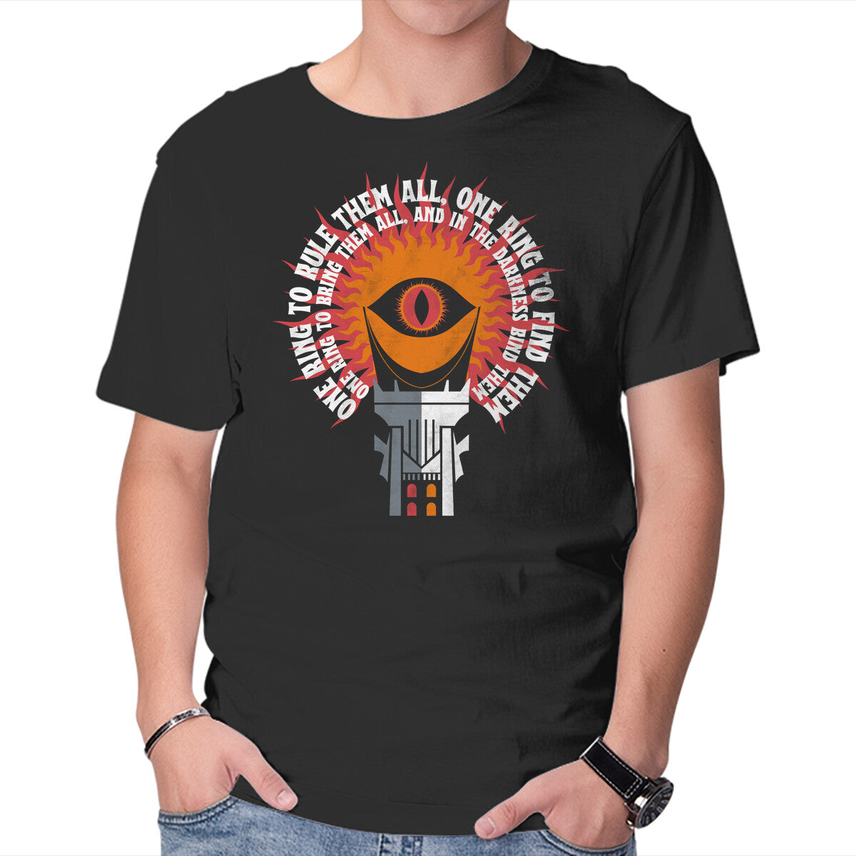 Unisex Crew Neck T-Shirt Ring Of Power Graphic Short Sleeve Casual Tee XS