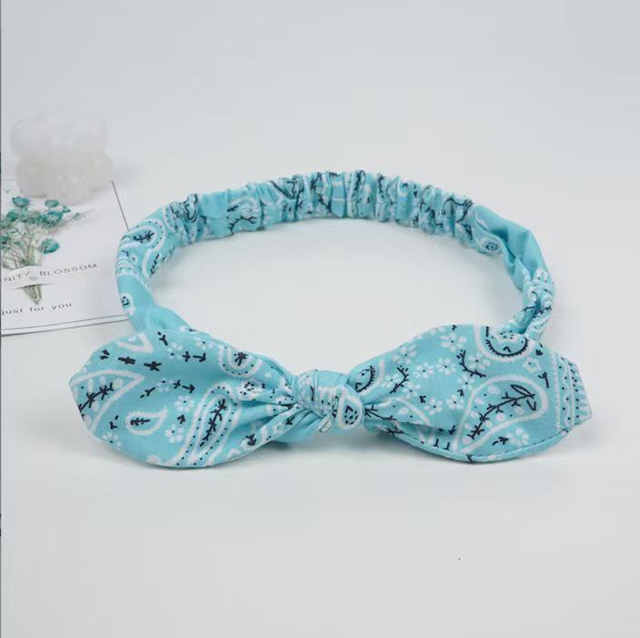 CR98 Printed Rabbit Ear Knot Cashew Cross Headband