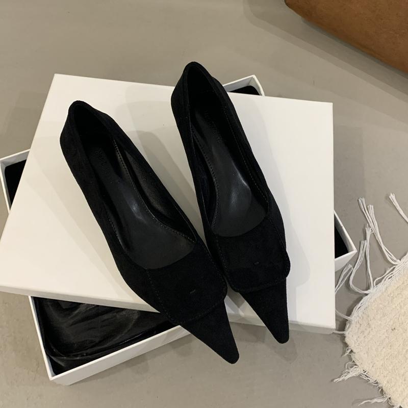 

Fashion SUOJIALUN 2024 Autumn Women Pointed Toe Boat Shoes Fashion Red Ladies Elegant Dress Pumps Shoes Thin Low Heel Outdoor Dress Pump 35 чёрный