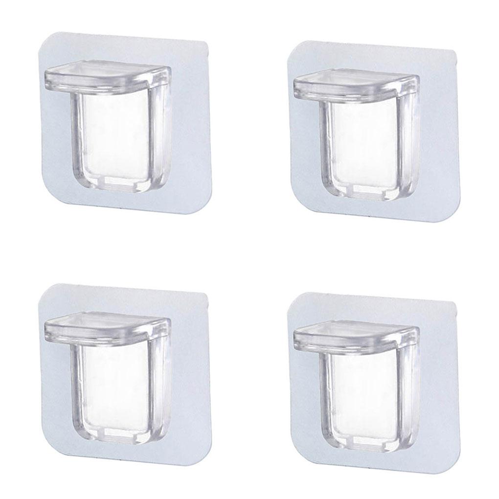 4pcs Self-adhesive Hook Bathroom Kitchen Indoor Transparent Storage Accessory Heavy Duty Clothes Holders Wall-mounted Hanger