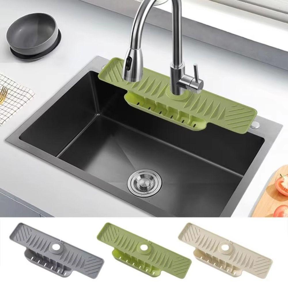 Quick Dry Silicone Water-draining Mat Non Slip Water Drip Catcher Faucet Splash Pad Bathroom Use