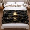 Skull Gothic Theme Soft Blanket Personalized Custom Name Text Print Warm Blanket Home Sofa Bedroom Decor