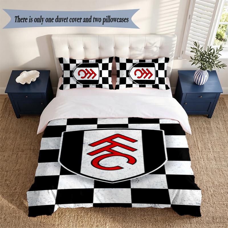 Fulham Fc (1) Duvet Cover Pillowcase 3 Piece Set Bedding Set 1 Duvet Cover with 2 Pillowcases for Bedroom Decor