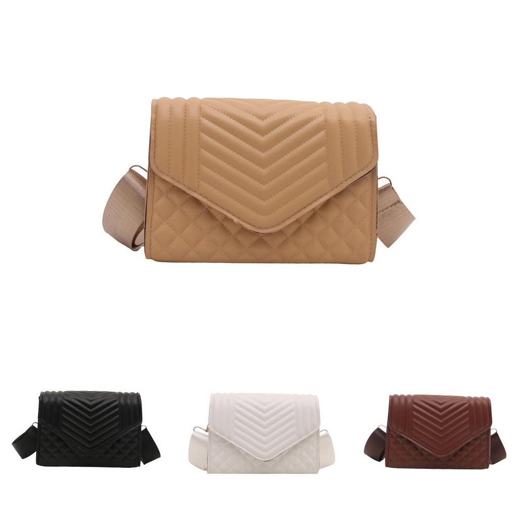 Fashionable Solid Color Plaid Small Square Bag For Women Elegant Chic Design