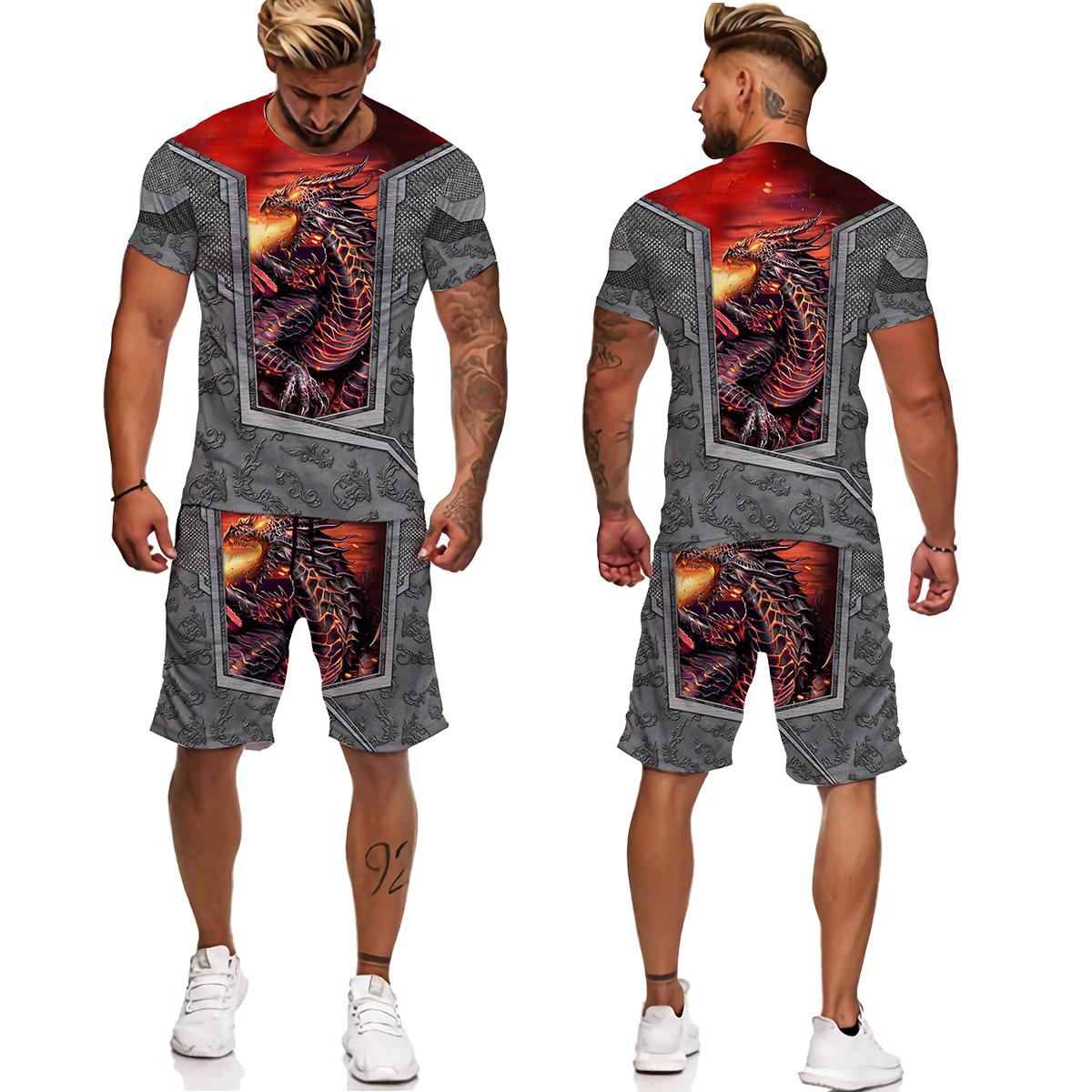 

Animal Fly Dragon Tattoo Чоловіки Спортивний костюм Harajuku Streetwear Чоловічі футболки Чоловічі спортивні костюми Повсякденні чоловічі комплекти великих розмірів Chandal S