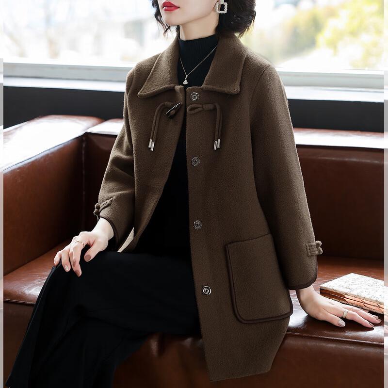 

Women s Spring Tweed Casual Jacket with Lapel XL