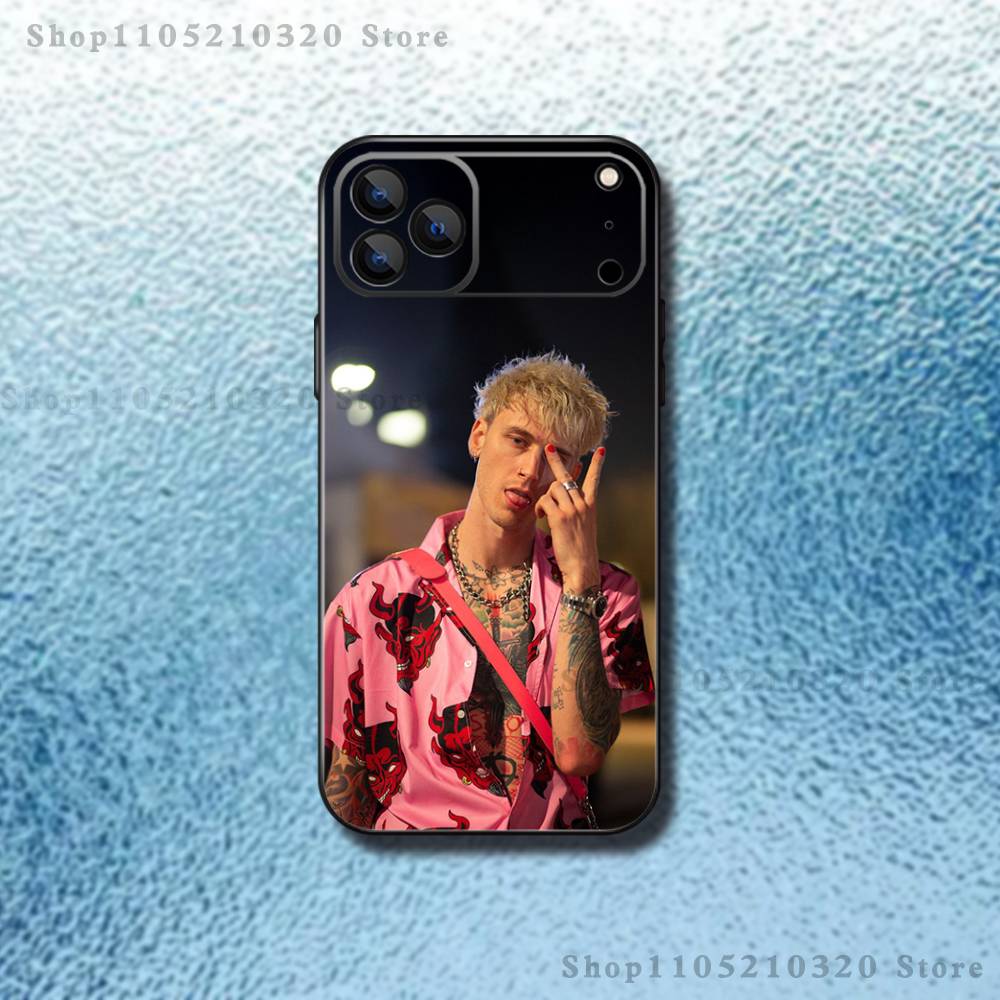 M-MGK Machine Gun Kelly Phone Case For iPhone 17,16,15,14,13,12,11,Pro Max,XSX,,XR,SE,Mini,8,7,Soft Silicone Black Cover