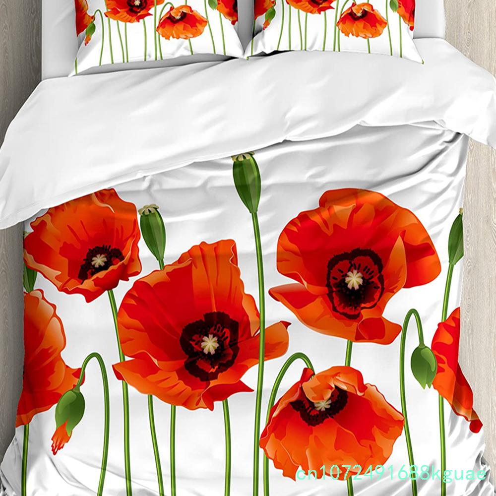 3pcs Bedding Set Fantasy Flower Lavender Plant Purple Home Textile Duvet Cover Pillow Case Boy Kid Teen Girl Bedding Covers Set