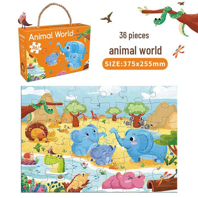 Educational Dinosaur Cartoon Jigsaw Puzzle for Kids Ages 3-6 - Boxed Flat Toy