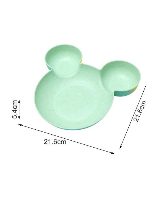 Durable 3-Compartment Space-saving Cute Dried Fruit Snack Plate for Children Serving Plate