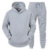 Mens Hooded Fleece Sweatshirt Set Solid Color Sport Tracksuit Winter Warm Long Sleeve Pants