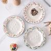 Creative Relief Flower Ceramic Plates Light Luxury Restaurant Pasta Dessert Plate Delicious Dishes Dining Plate Unique Tableware
