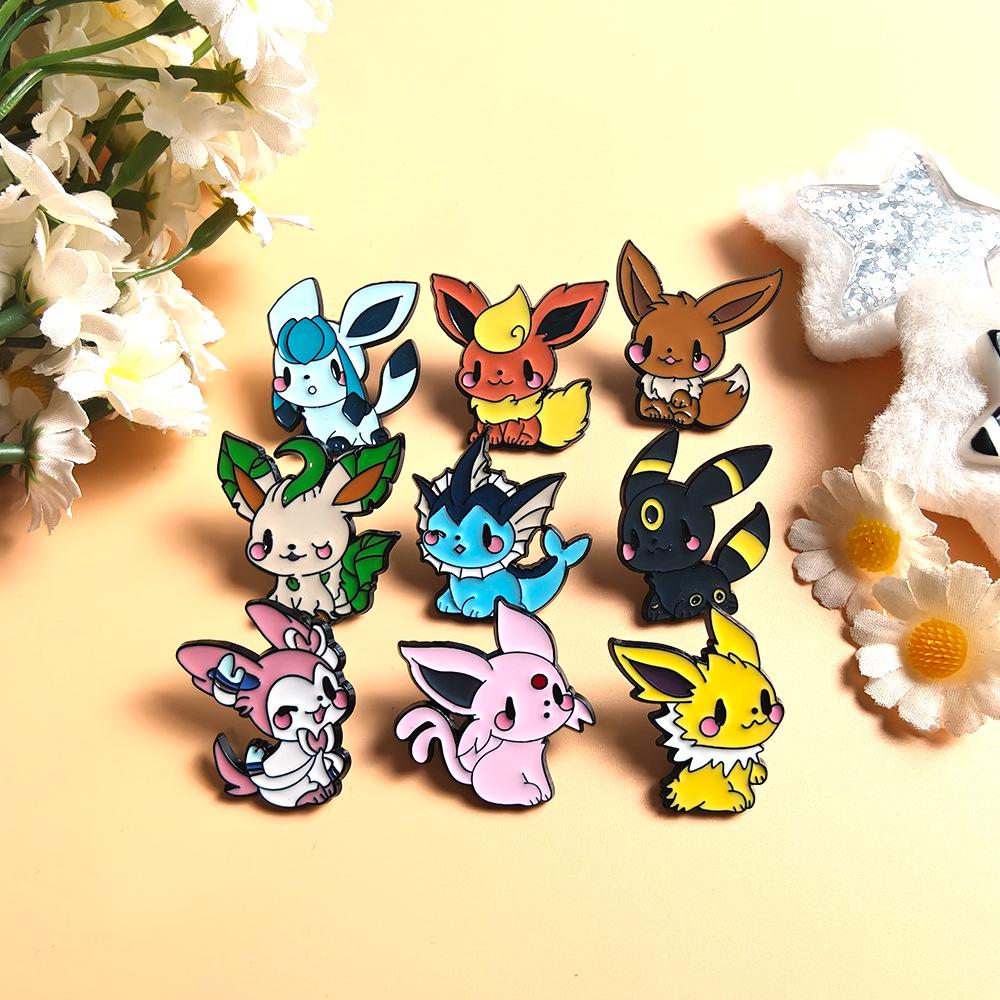 Eevee Family Pokémon Metal Brooch - Cute Anime Gift for Kids