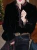 2026 Autumn/Winter Chic Velvet Patchwork Lace Luxury Shirt