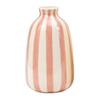 Ornamenti in Ceramica a Forma di Vaso Rotondo Compatto con Strisce Fresche Multicolore Vaso da Libreria per Fiori Decorazione da Tavolo