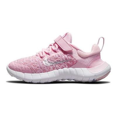 Free RN 2021 PS Pink Foam Kids Sneakers White Pink-Glaze Metallic-Silver CZ3996-610