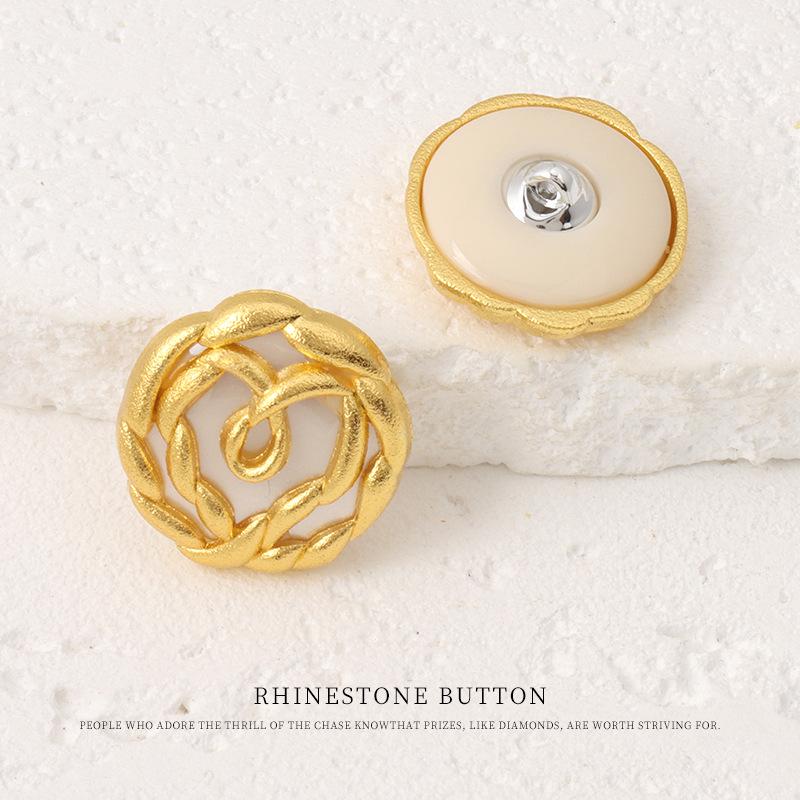 

5pcs Metal Resin Double Button High-End Women S Coat Trench Coat Button Cardigan Sweater Jacket Gold Button 17Mm gold