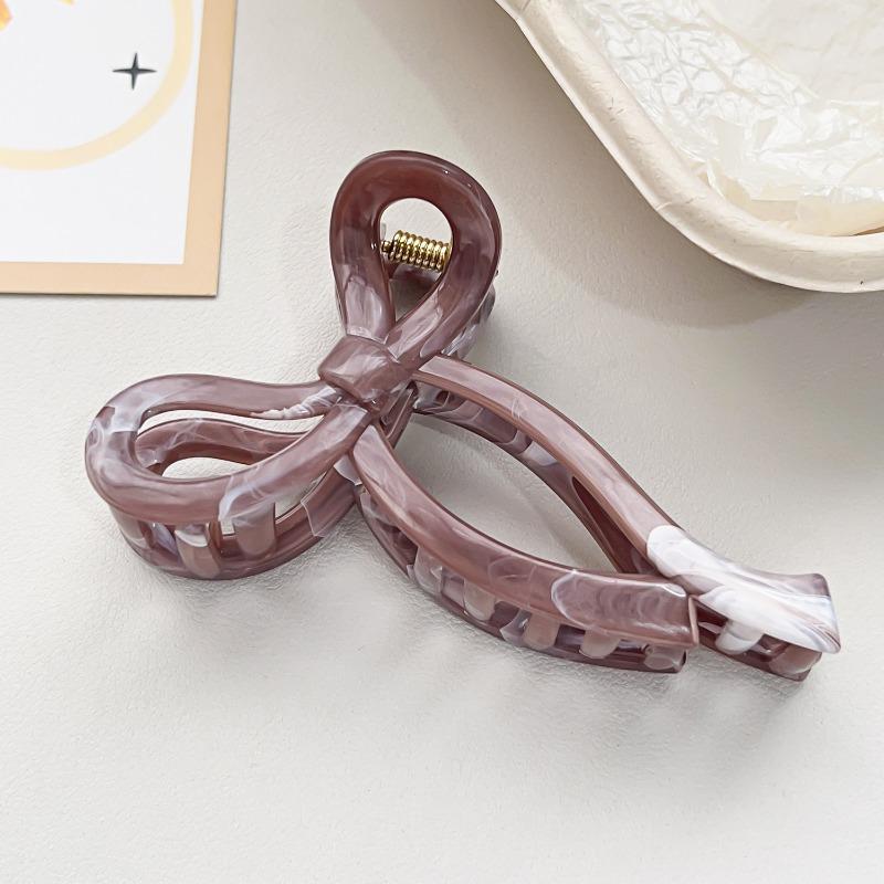 

Квадратна шпилька для волосся з розмитою текстурою для жінок, шпилька для волосся на потилицю з мармуровим візерунком brown