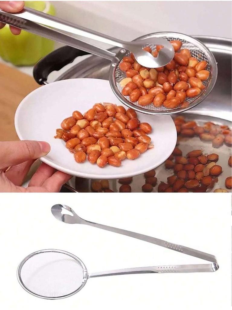 Food Strainer Kitchen Colander Stainless Steel Fried,Food Filter Tongs,High Temperature Resistant Filter Clamp
